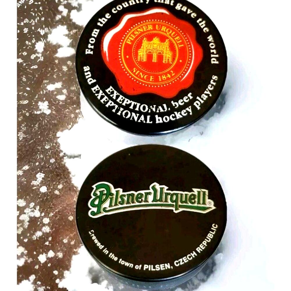 VTG Pilsner Urquell Beer Vtg Hockey Puck Czech Republic Promo 90s Man Cave Sport